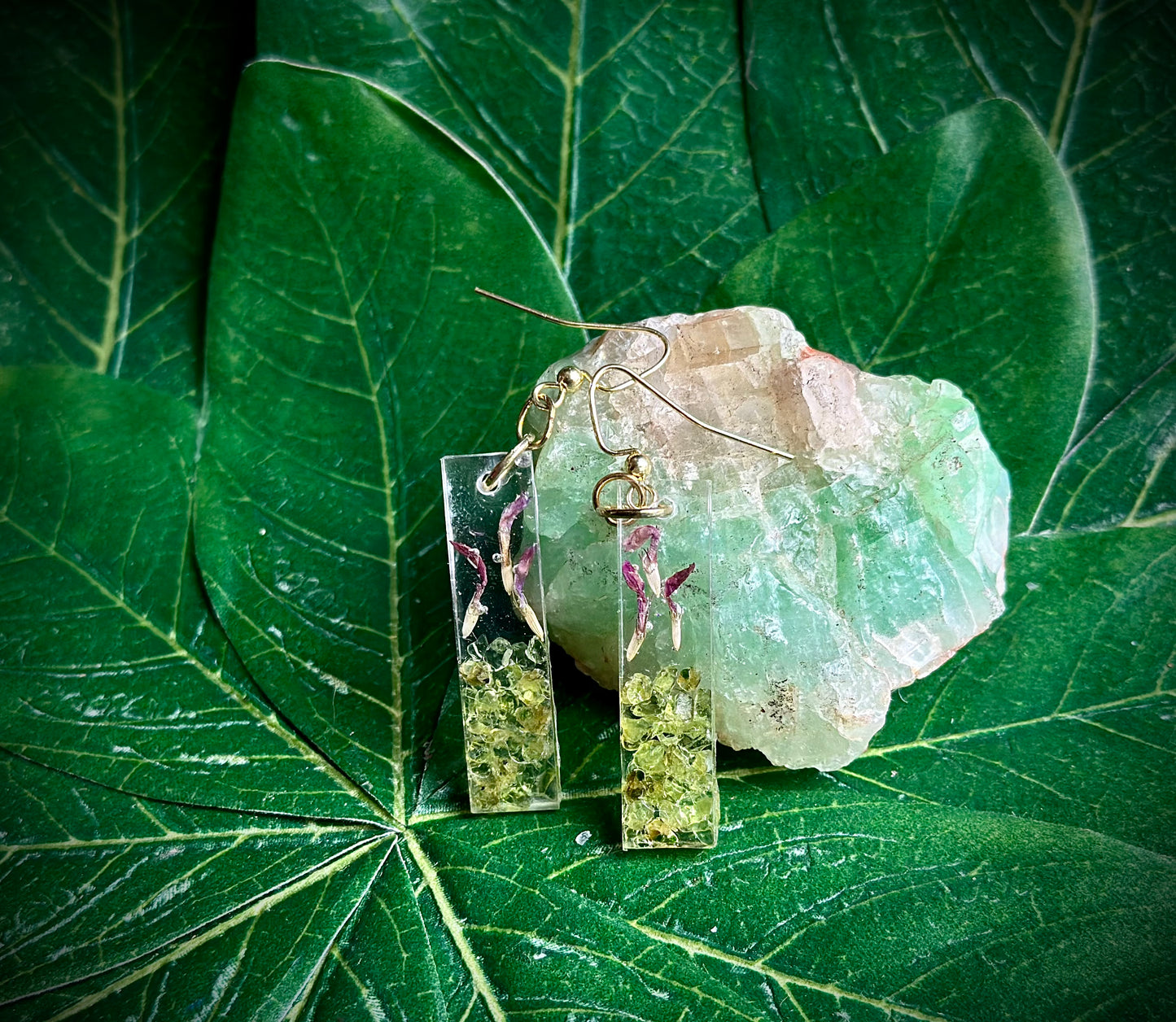 Peridot & Clover Earrings