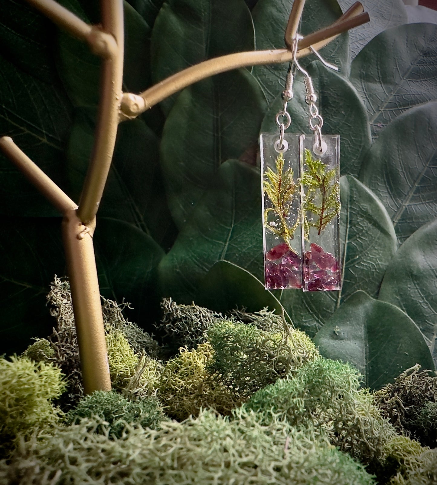 Moss Garnet Earrings