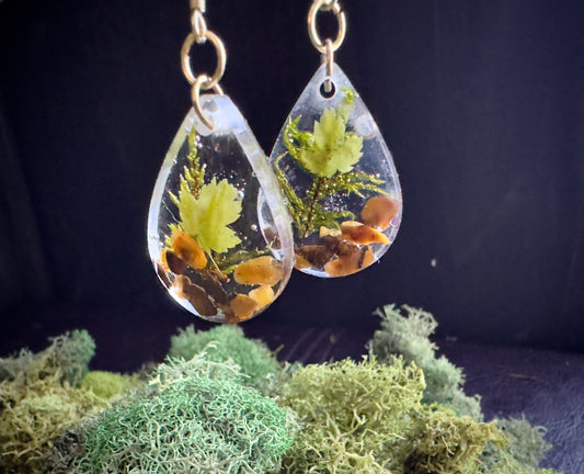 Maple Moss Tigers eye Earrings